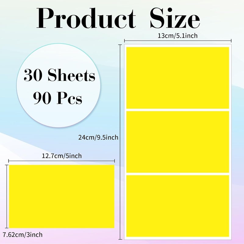 STARLIBOO Removable Colored Labels Stickers, 3X5 Inch Removable Large Label Stickers for Moving Boxes and Storage Bins- Waterproof- Tear Resistant (Yellow) - Image 2